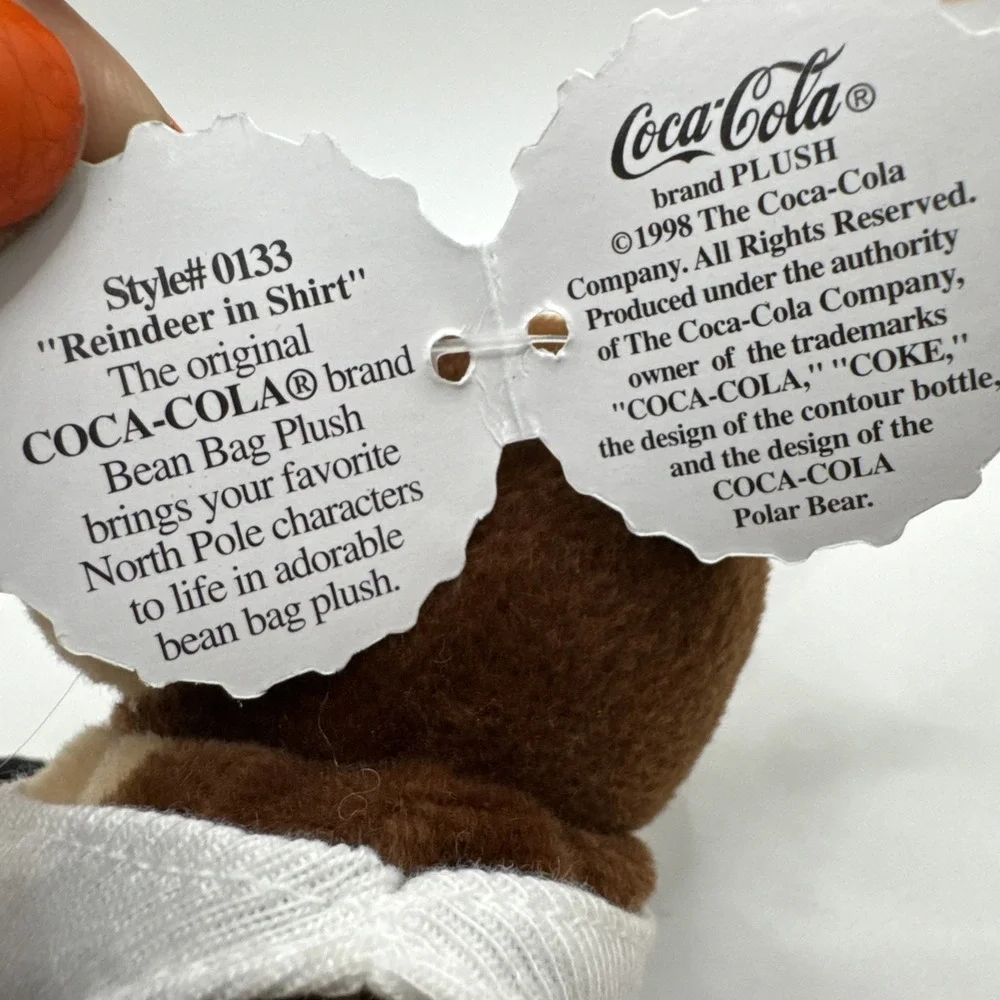 Coca-Cola Collectible Brand (1998) Reindeer Bean Bag Plush #0133 X-mas